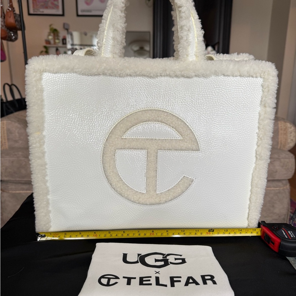 UGG x Telfar White Crinkle Bag in Medium